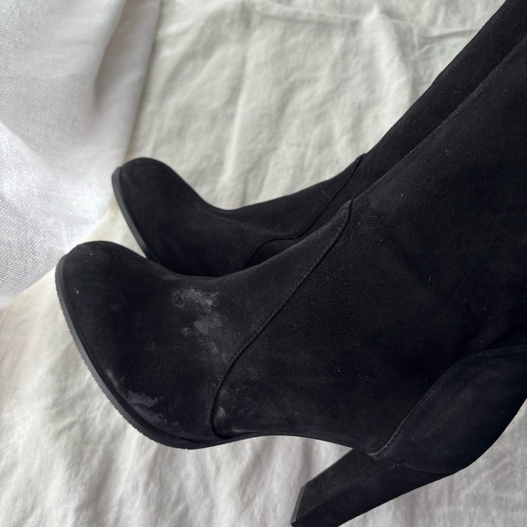 Stuart Weitzman Highland over the knee boot black suede‎ block Sz 7 - Picture 11 of 12